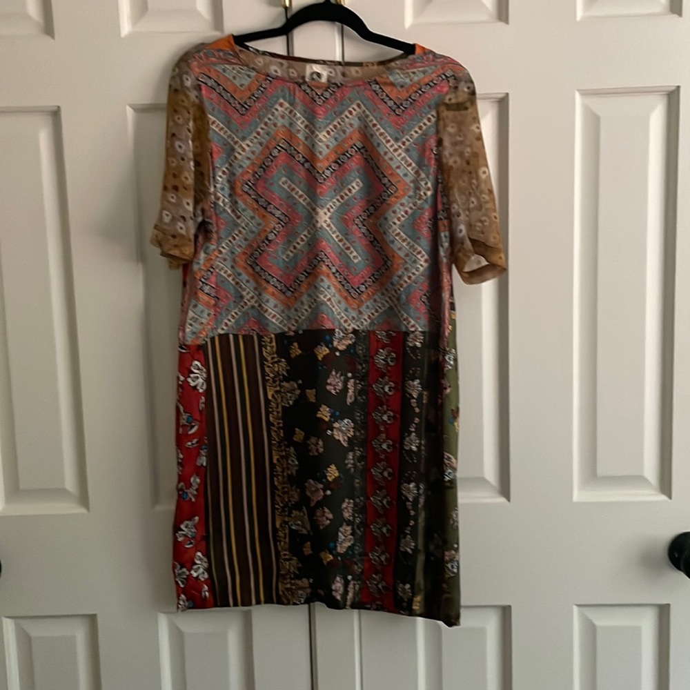 Anthropologie Tiny Patchwork Tunic Boho Shirt Dre… - image 1